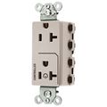 Hubbell Wiring Device-Kellems Straight Blade Devices, Receptacles, Style Line Decorator Duplex, SNAPConnect, 20A 125V, 2-Pole 3-Wire Grounding, Nylon, Light Almond SNAP2162C1LA